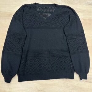 Women’s Size Large Comfy Knit Black crew Neck Long Sleeve Sweater Fall Winter